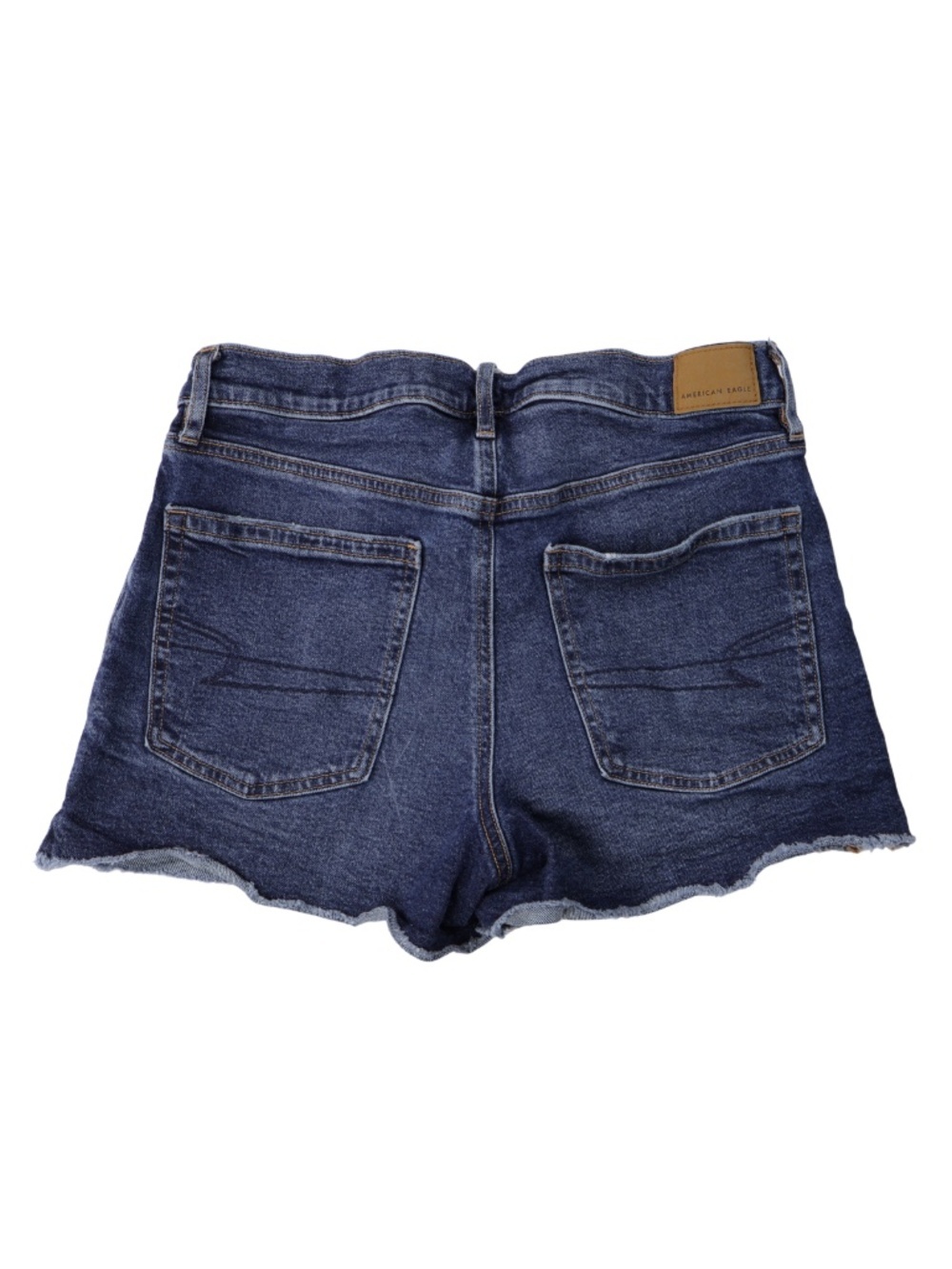 American Eagle Relaxed Denim Shorts Size 6 High Rise Raw Hem Blue Jean Shorts - Picture 2 of 8